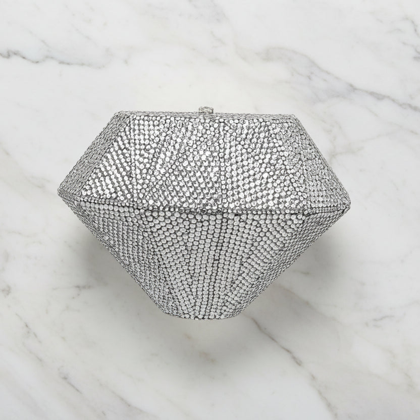 Geometrische Clutch Tas Diamond Shape Avondtas met Ketting Dames Multi-Color of Zilver