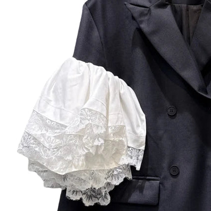 Blazer met Gelaagde Mouwen en Kant