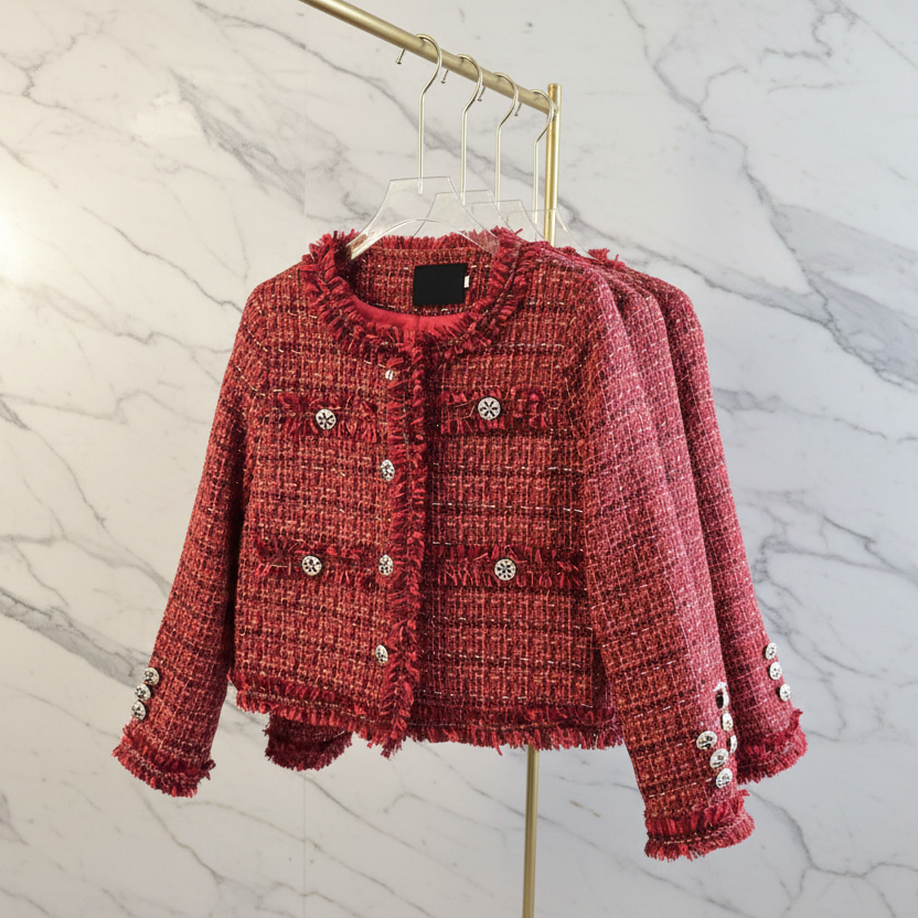 Tweed Two-Piece Set Rood – Blazer & Mini Rok