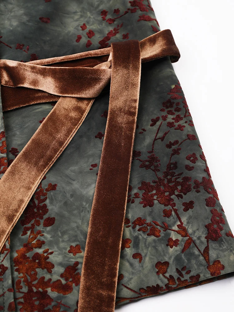 Wikkelblazer Botanical Flockprint met Veloursdetails