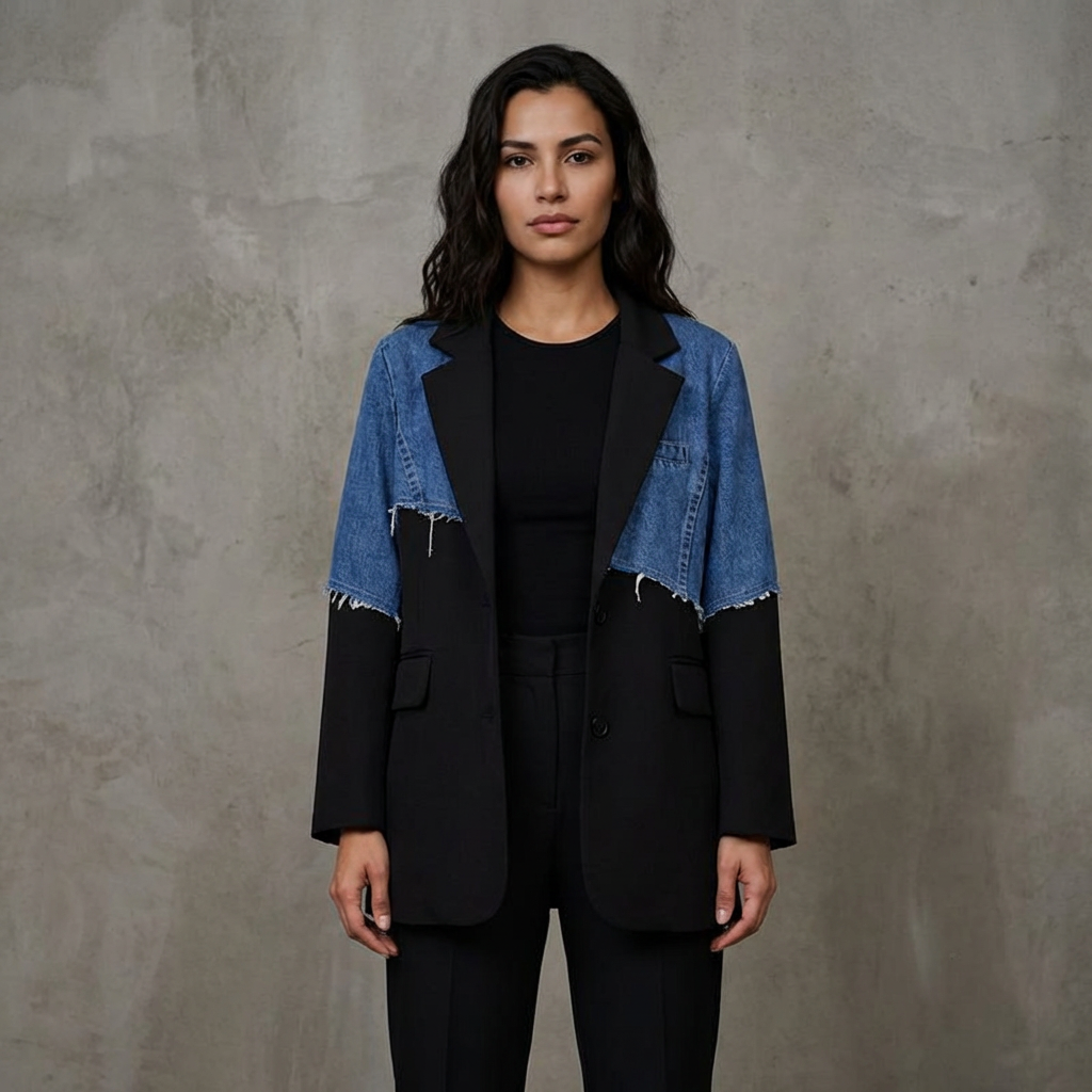 Denimjacket — Blazer met Patchwork Design van Denim