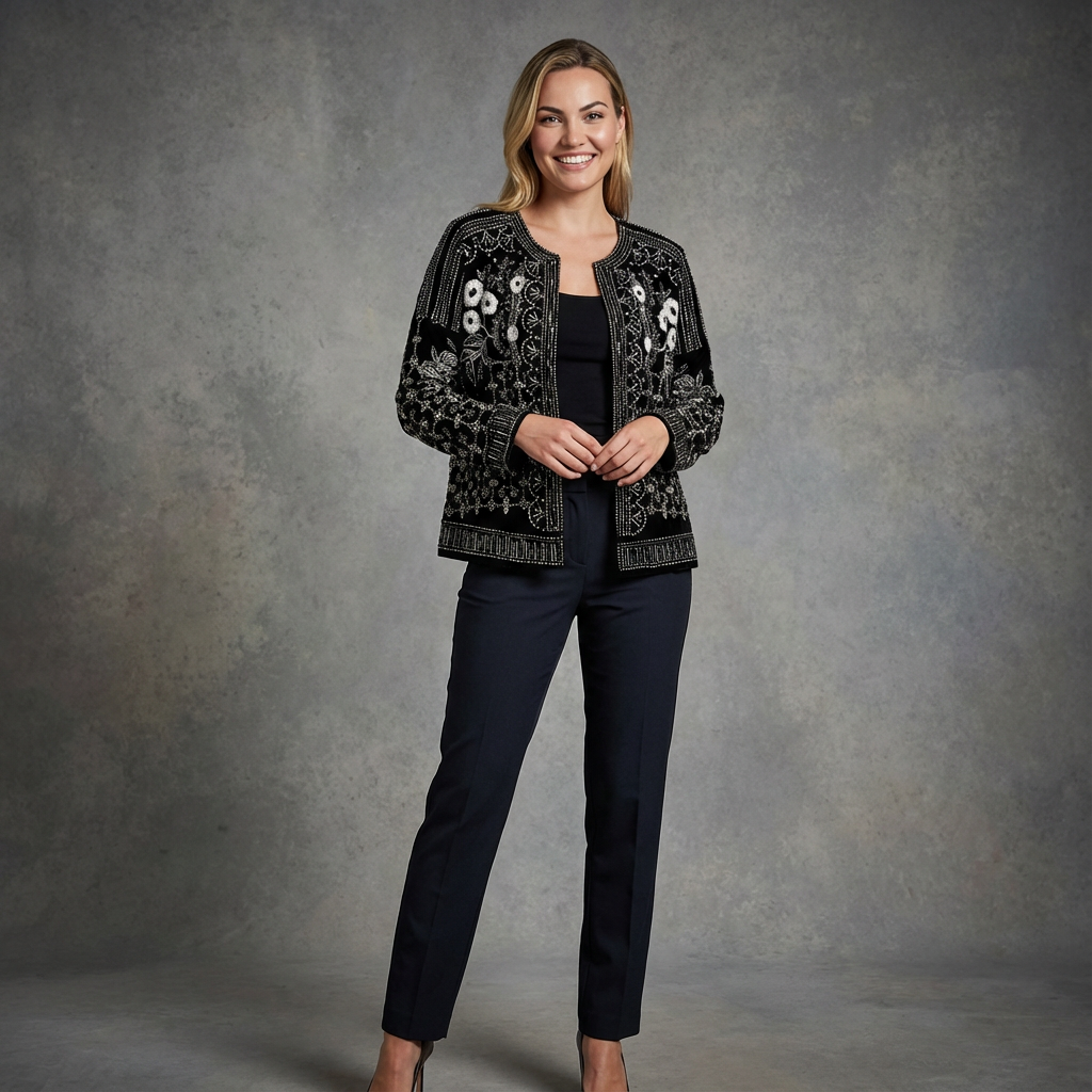 Velours Jas luxe Borduursels Dreaming Details