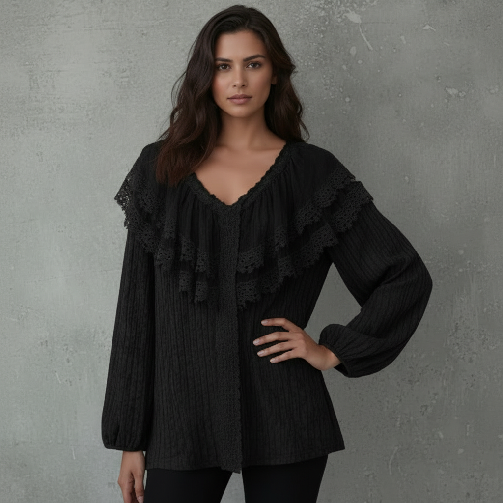 Lace Blouse met Ruffle Details van Kant