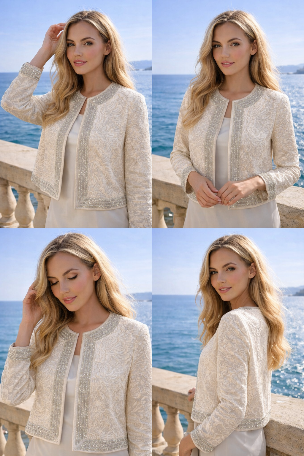 Jacquard Jasje met Staafjeskralen Champagne