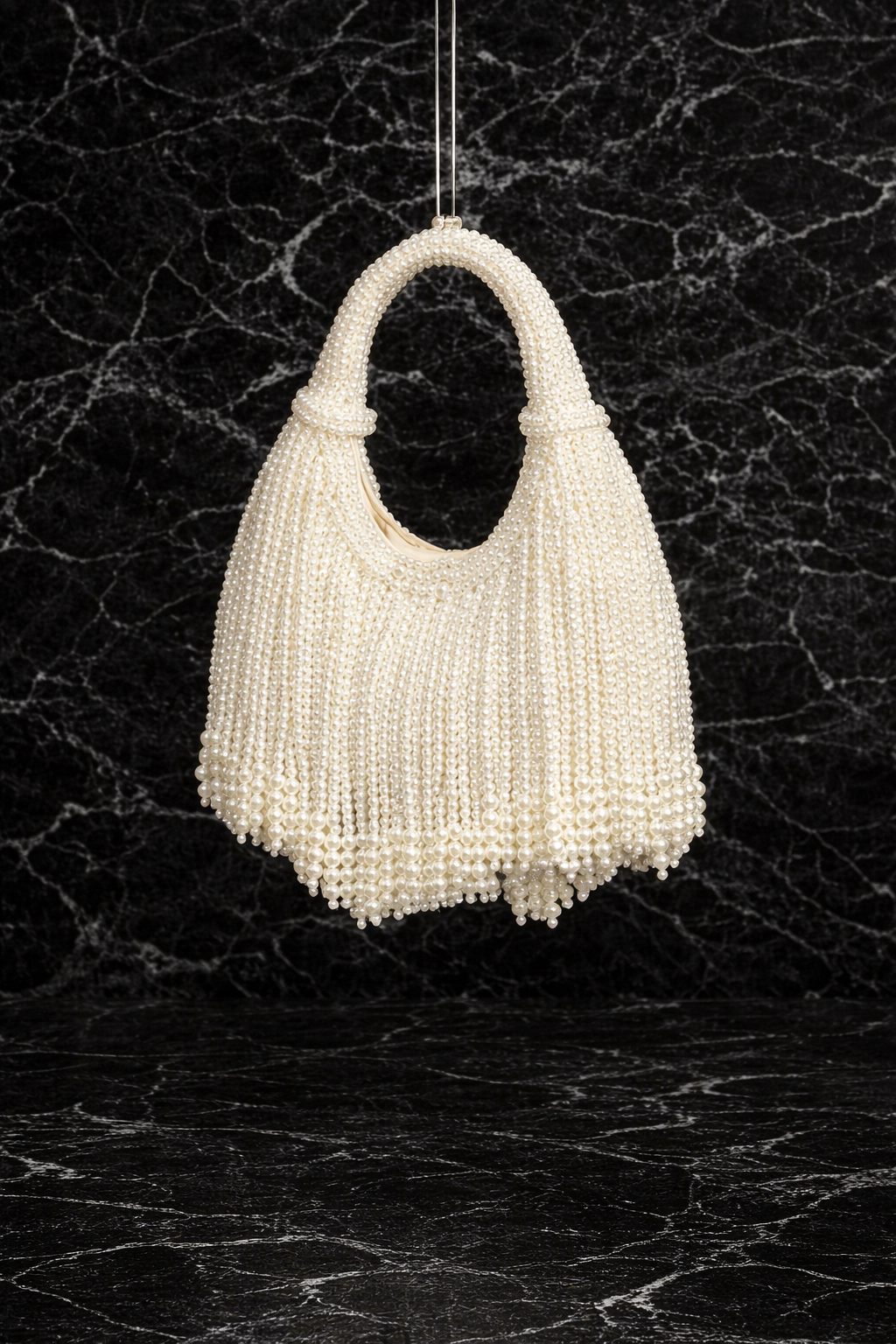 Handtas Fringe met Parelkralen