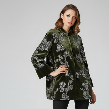 Velours Damesjas met Pailletten Forest Bloom