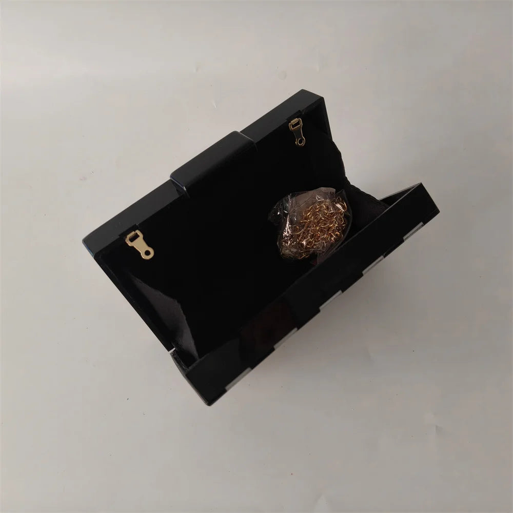 Clutch Marmer Look Avondtas Streep
