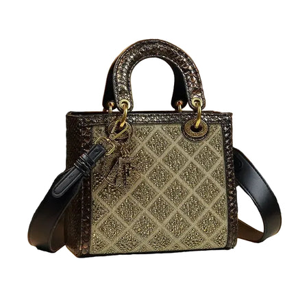 Luxe Geometrische Handtas Crystal Pattern met Schouderband