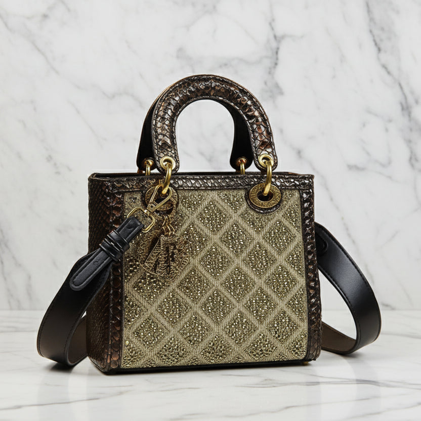 Luxe Geometrische Handtas Crystal Pattern met Schouderband