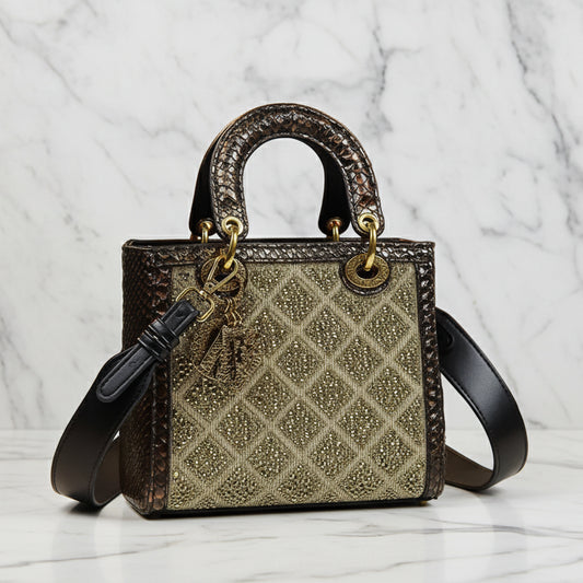 Luxe Geometrische Handtas Crystal Pattern met Schouderband