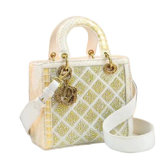 Luxe Geometrische Handtas Crystal Pattern met Schouderband