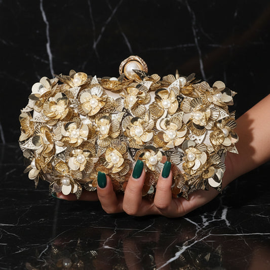Clutch Tas Bloemen Luxe Avondtas met 3D Bloem Design en Parel Details(meer kleuren)