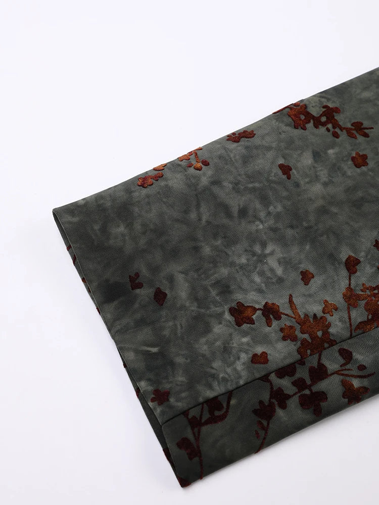 Wikkelblazer Botanical Flockprint met Veloursdetails