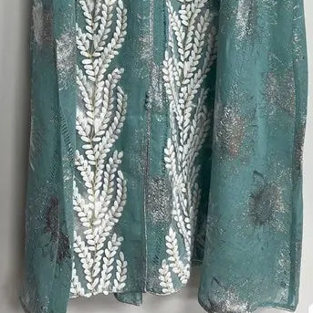 Côte Kaftan Luchtige Strandjurk met 3D Applicatie en Glansdetails