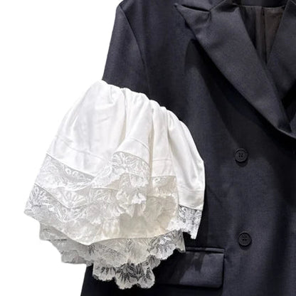 Blazer met Gelaagde Mouwen en Kant