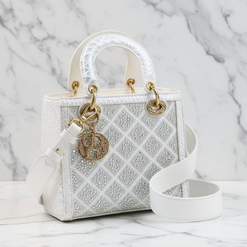 Luxe Geometrische Handtas Crystal Pattern met Schouderband