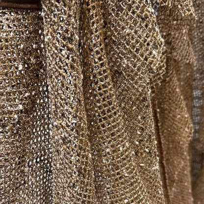 Rok Suède Look met Goudkleurige Details & Netstof Coastal Meets Western