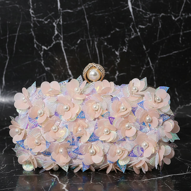 Clutch Tas Bloemen Luxe Avondtas met 3D Bloem Design en Parel Details(meer kleuren)