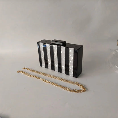 Clutch Marmer Look Avondtas Streep