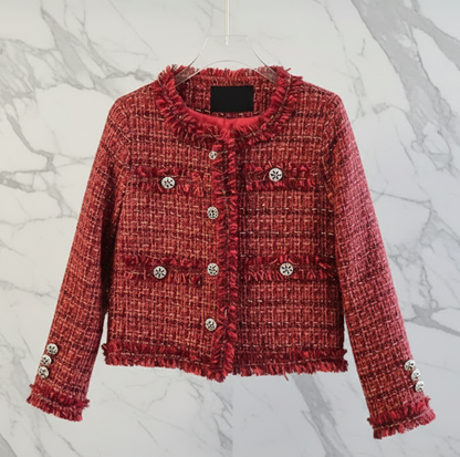 Tweed Two-Piece Set Rood – Blazer & Mini Rok