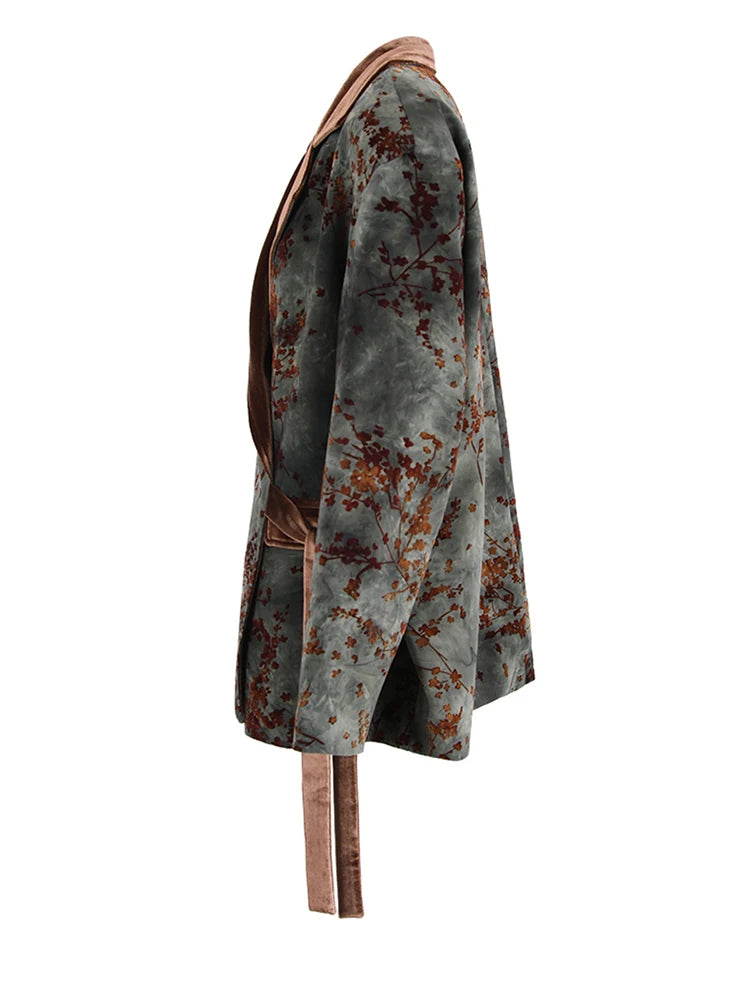 Wikkelblazer Botanical Flockprint met Veloursdetails