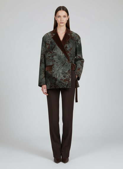 Wikkelblazer Botanical Flockprint met Veloursdetails
