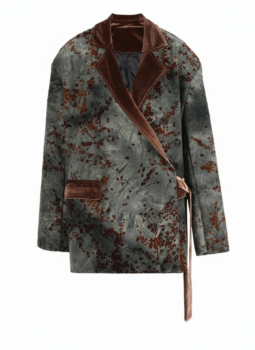 Wikkelblazer Botanical Flockprint met Veloursdetails