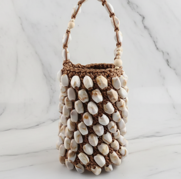 Bucket Tas Beach Schoudertas met Kraaldetails