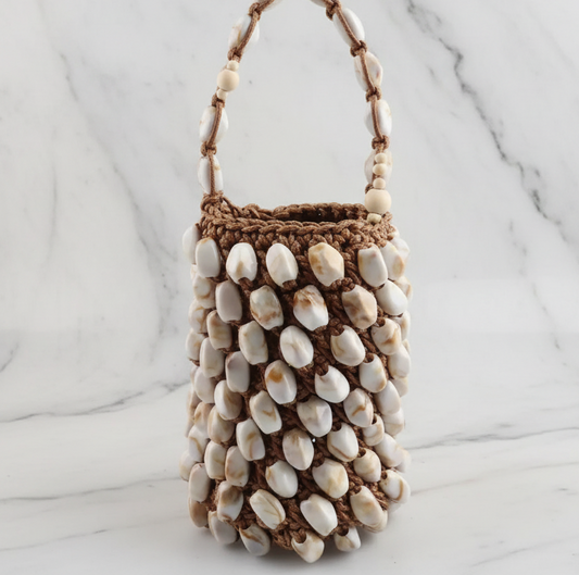 Bucket Tas Beach Schoudertas met Kraaldetails