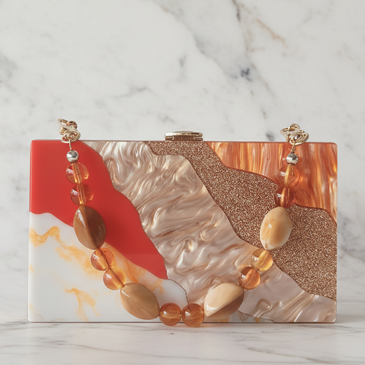 Clutch Marmer Look Avondtas Warm Marmer