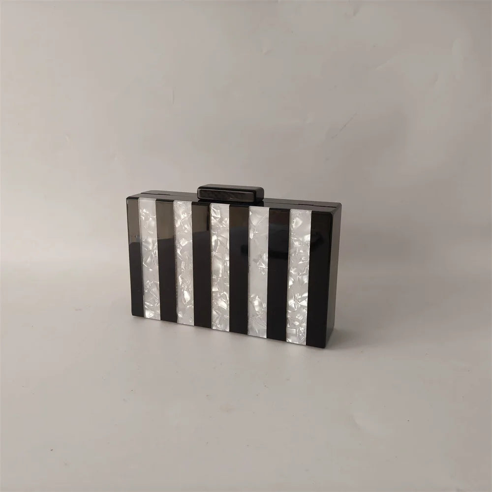 Clutch Marmer Look Avondtas Streep