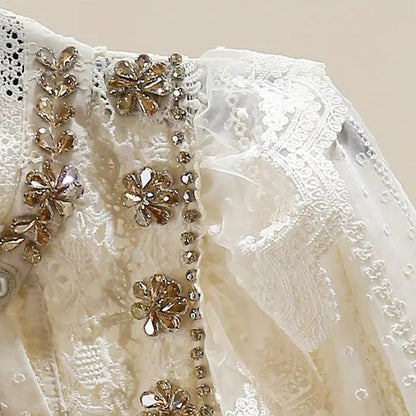 Blouse met Borduurwerk & Textuur – Stippen en Strepen