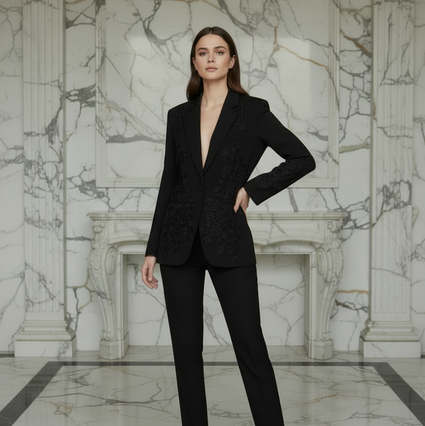 Nightfall Florals | Geborduurde Blazer