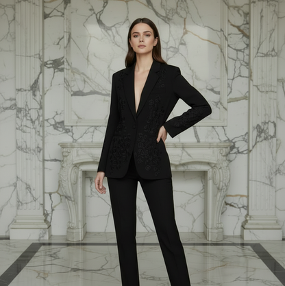 Nightfall Florals | Geborduurde Blazer