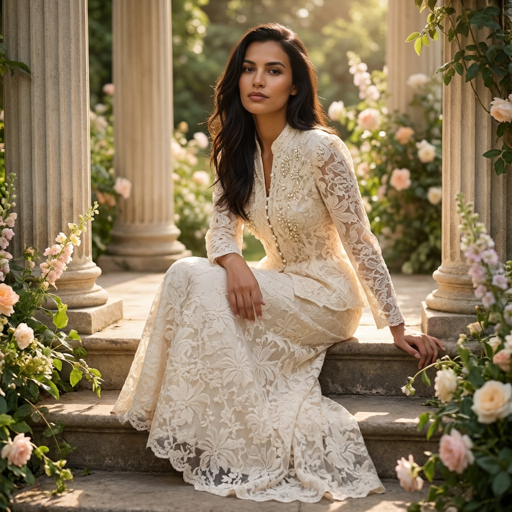 Lace Set Elegante Kant Blouse & Maxi Rok Bridal Inspired