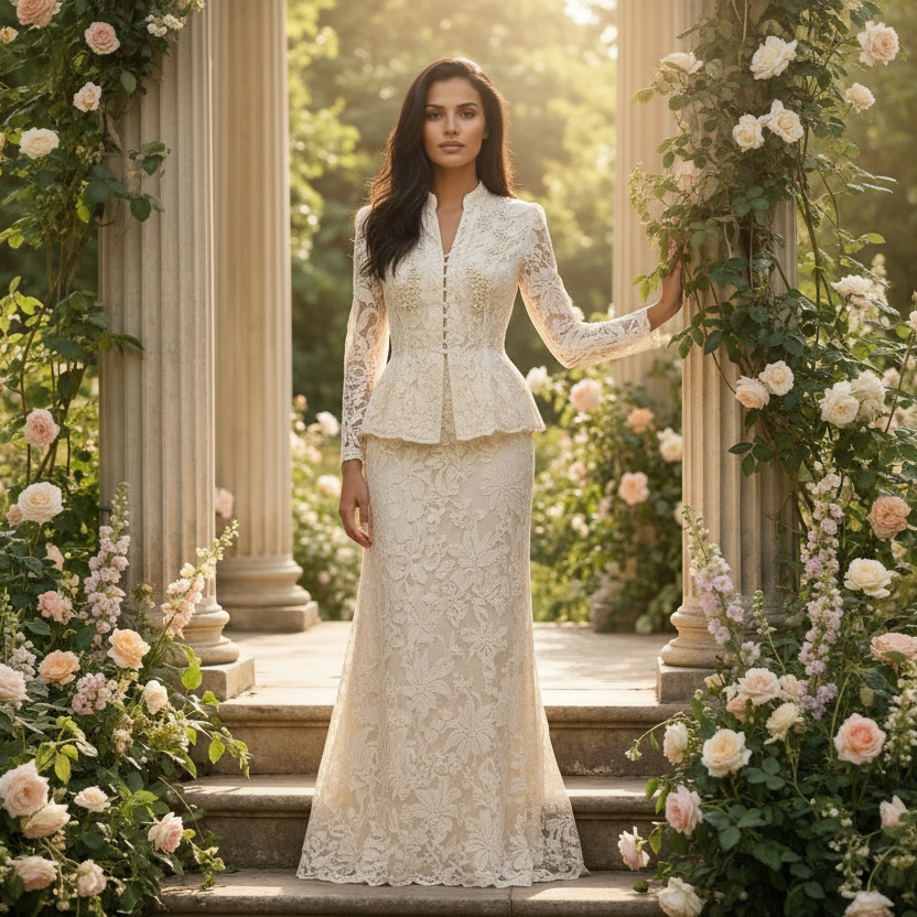 Lace Set Elegante Kant Blouse & Maxi Rok Bridal Inspired