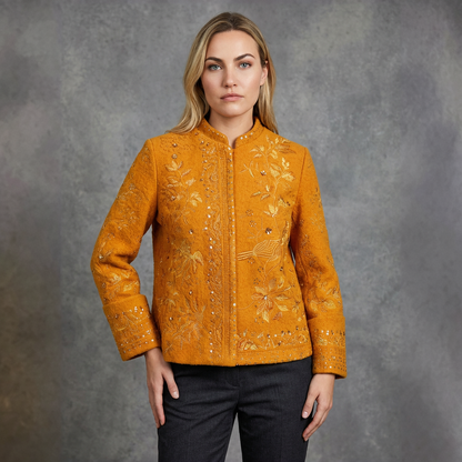 Gevilte Jas met Borduurwerk en Sierdetails Ovis Nubis