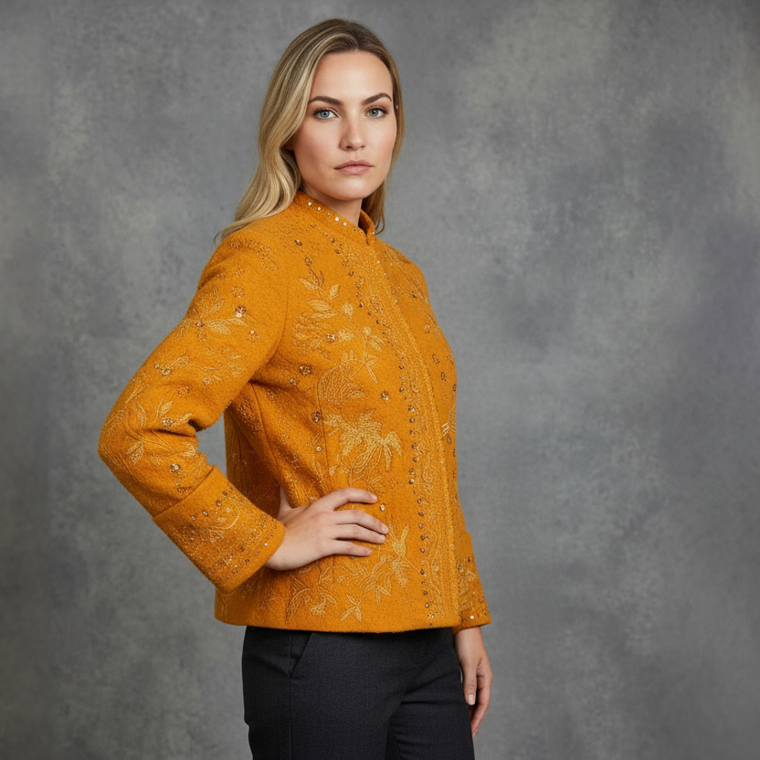 Gevilte Jas met Borduurwerk en Sierdetails Ovis Nubis