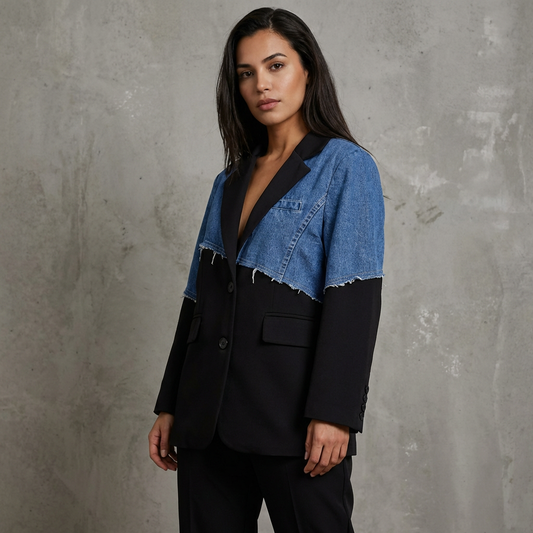 Denimjacket — Blazer met Patchwork Design van Denim