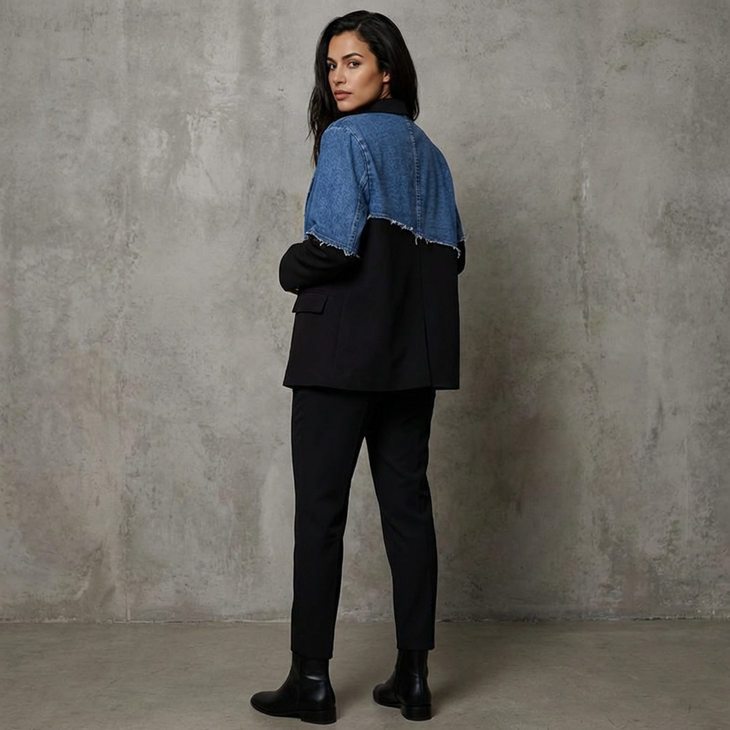 Denimjacket — Blazer met Patchwork Design van Denim
