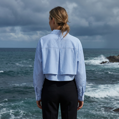 Gestreepte Blouse met Bloemdetails en Gelaagd Design Riviera Touch