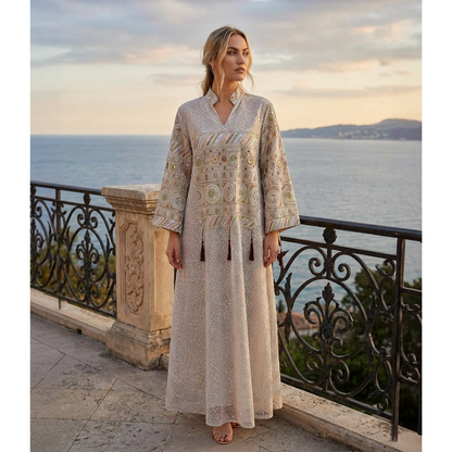 Côte Boho Maxi Jurk Geborduurd & Luchtig