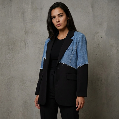 Denimjacket — Blazer met Patchwork Design van Denim
