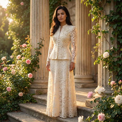 Lace Set Elegante Kant Blouse & Maxi Rok Bridal Inspired