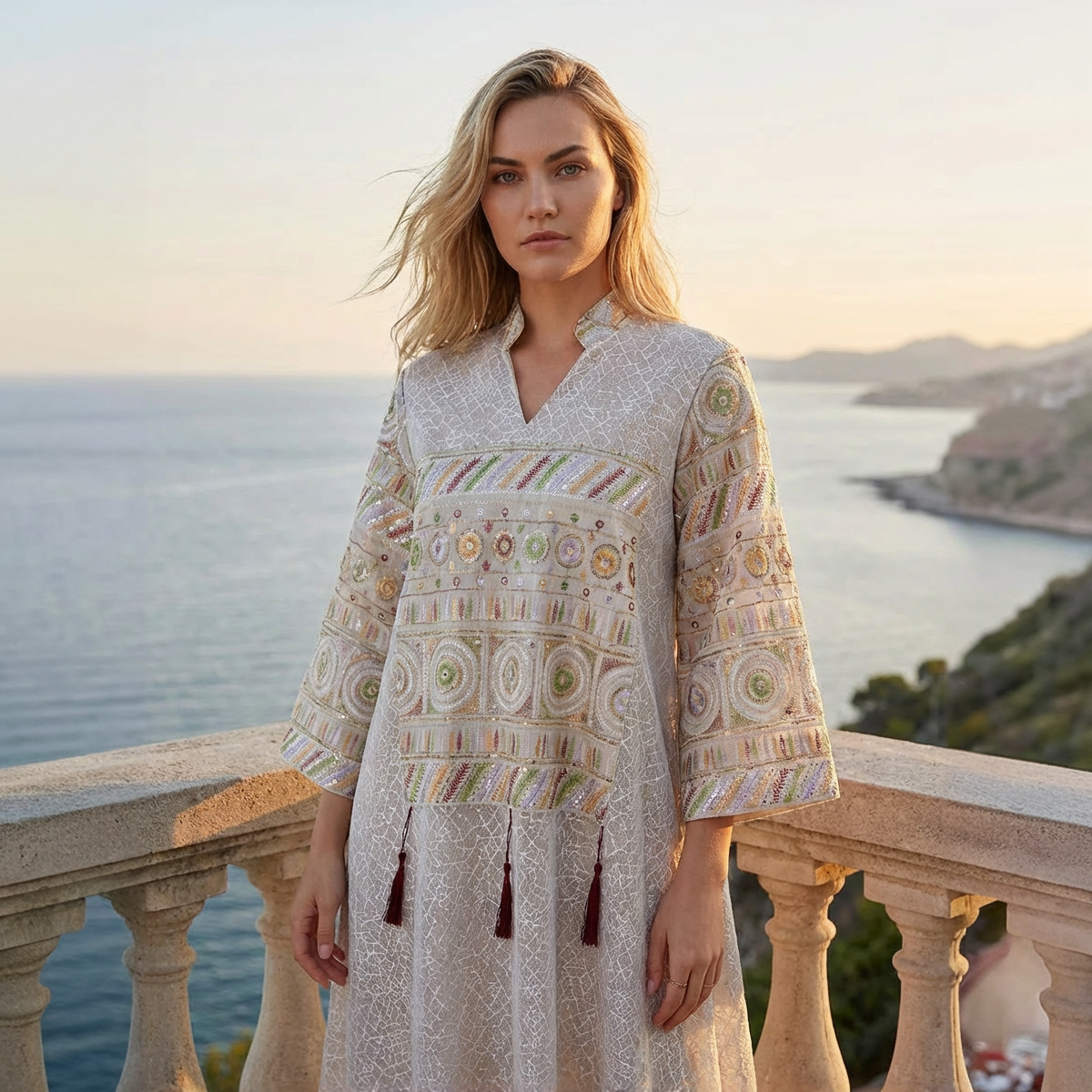 Côte Boho Maxi Jurk Geborduurd & Luchtig