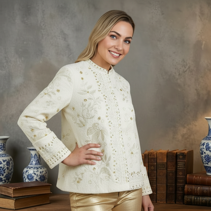 Gevilte Jas met Borduurwerk en Sierdetails Ovis Nubis