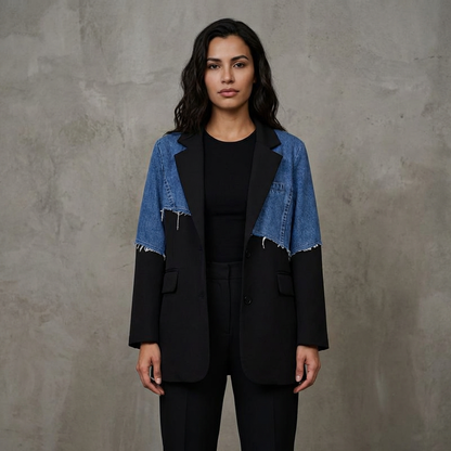 Denimjacket — Blazer met Patchwork Design van Denim