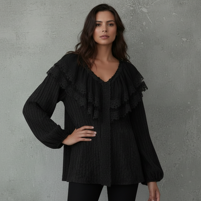 Lace Blouse met Ruffle Details van Kant