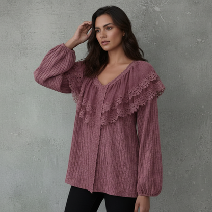 Lace Blouse met Ruffle Details van Kant