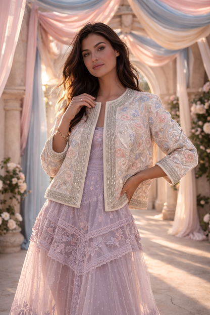 Romantisch Pastel Jasje Floral Elegance